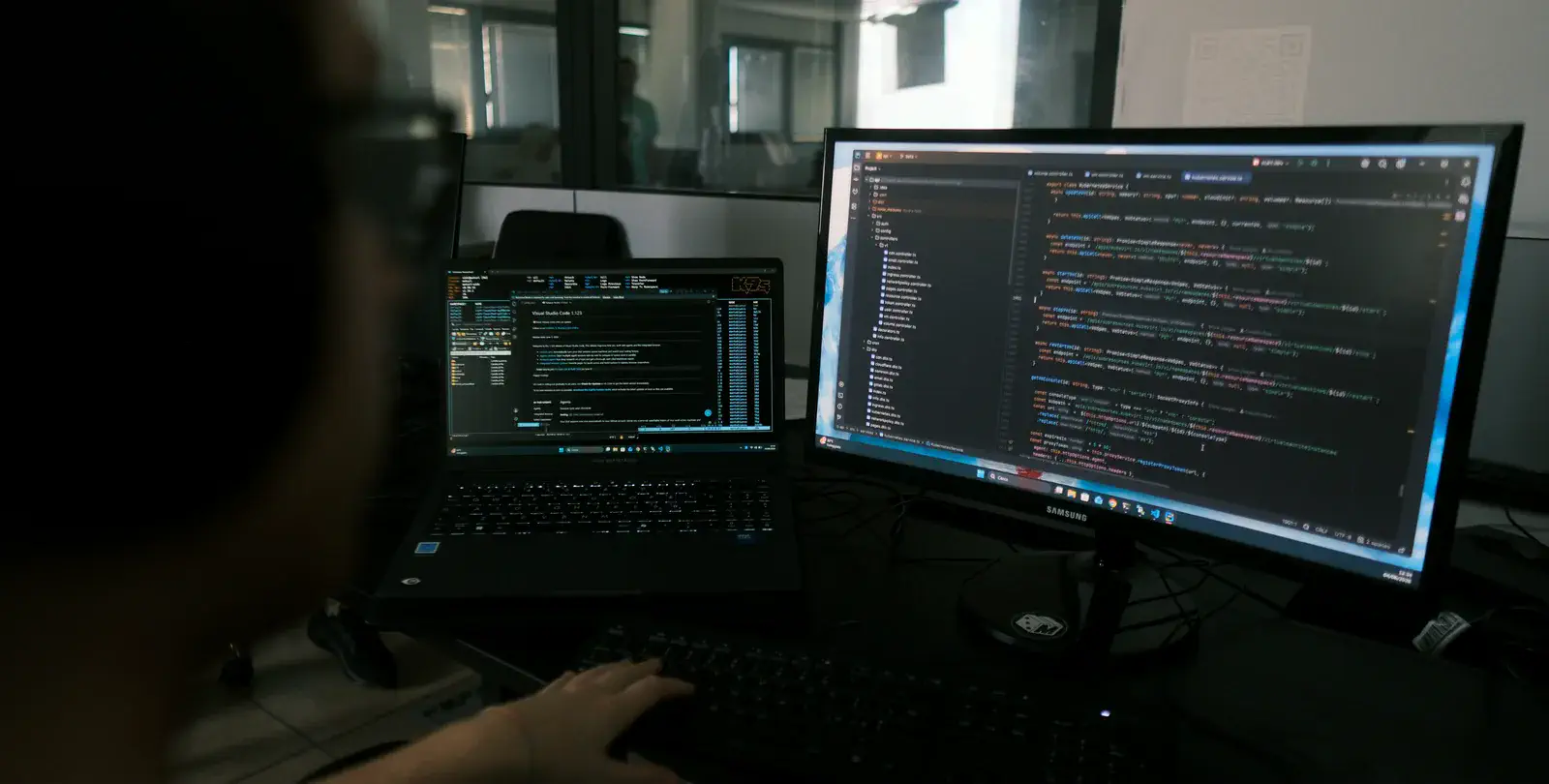 Students working together during a cybersecurity training activity